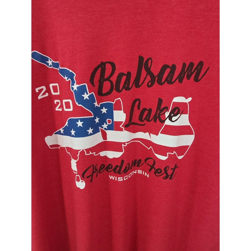 VTG T-Shirt 2020 Balsam Lake Wisconsin Freedom Fest Tee Sz M Up North Lake Life